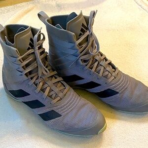 Adidas Speedex men’s gray black boxing high top shoes Sz 10